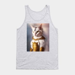 Golden armor knight cat: Snow Tank Top